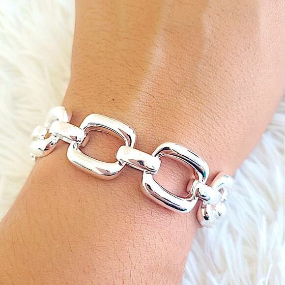 Chain Link Sterling Silver Bracelet - Picture 7 of 14
